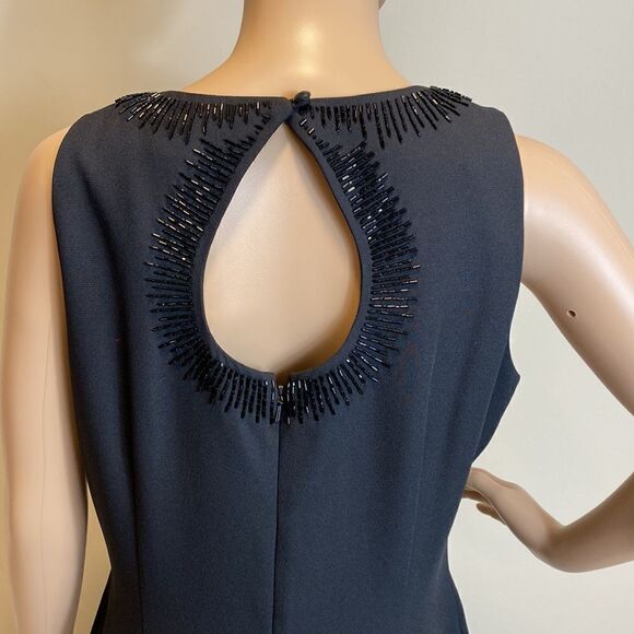 Liz Claiborne Night black beaded sleeveless maxi dress size 8 - Picture 8 of 11